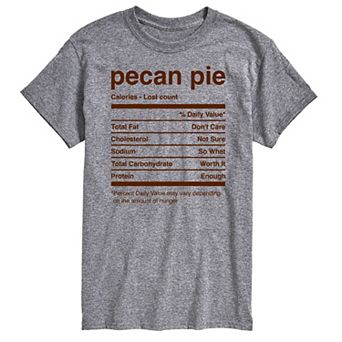 Men's Pecan Pie Nutritional Facts Graphic Tee