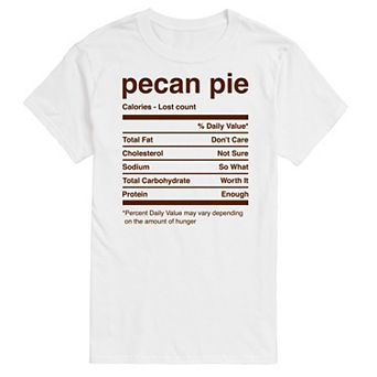 Men's Pecan Pie Nutritional Facts Graphic Tee