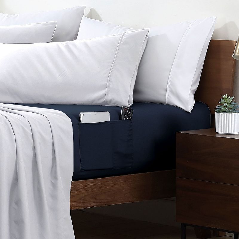 Swift Home Smart Storage 2-Pocket Fitted Sheet, Blue