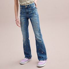 Floral Embroidery Flare Jeans