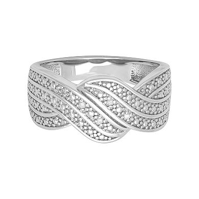 Love Always Sterling Silver Diamond Accent Swirl Band