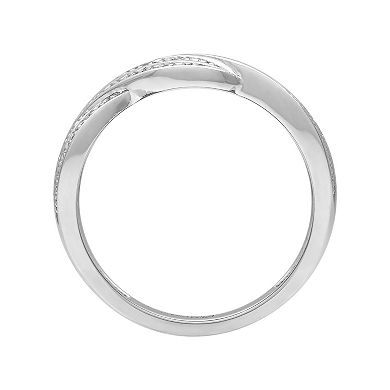 Love Always Sterling Silver Diamond Accent Swirl Band