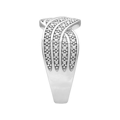 Love Always Sterling Silver Diamond Accent Swirl Band