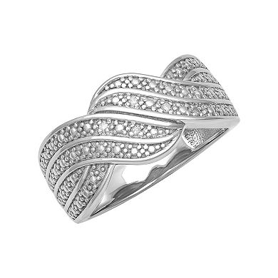 Love Always Sterling Silver Diamond Accent Swirl Band