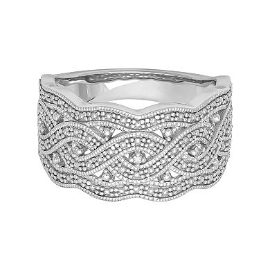 Love Always Sterling Silver Diamond Accent Swirl Ring