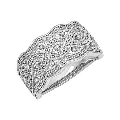 Love Always Sterling Silver Diamond Accent Swirl Ring