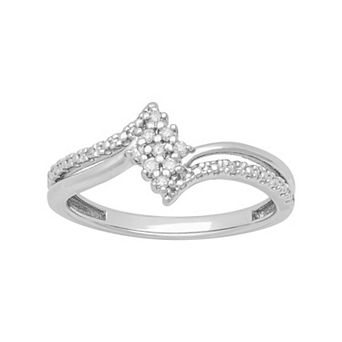 Love Always Sterling Silver Diamond Accent Wave Promise Ring