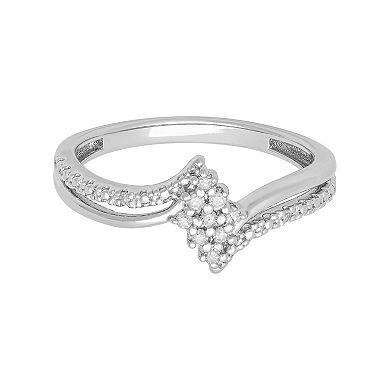 Love Always Sterling Silver Diamond Accent Wave Promise Ring