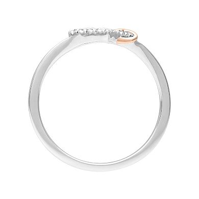 Love Always 18k Rose Gold Over Sterling Silver Diamond Accent Heart Promise Ring