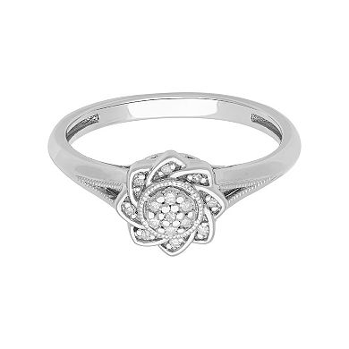 Love Always Sterling Silver Diamond Accent Pinwheel Promise Ring