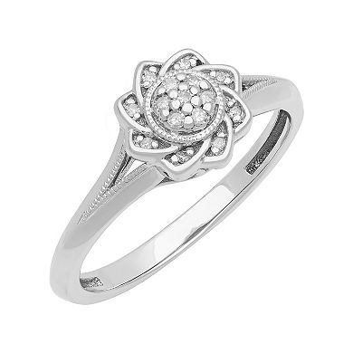 Love Always Sterling Silver Diamond Accent Pinwheel Promise Ring