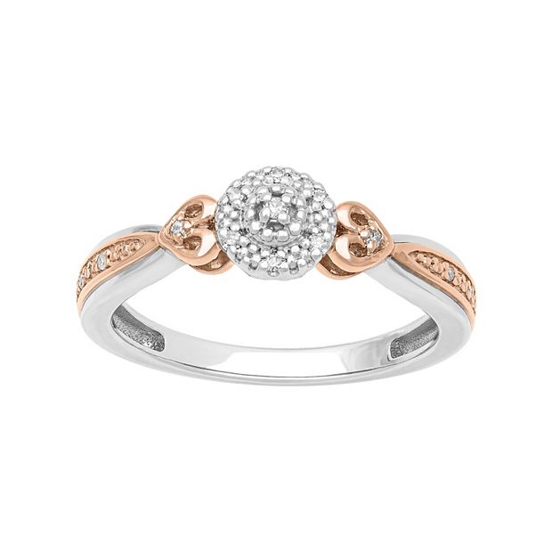 Love Always 18k Rose Gold Over Sterling Silver Diamond Accent Heart Promise  Ring