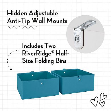 RiverRidge Home Kids 4-Tier Ladder Shelf Toy Organizer & 2 Bins