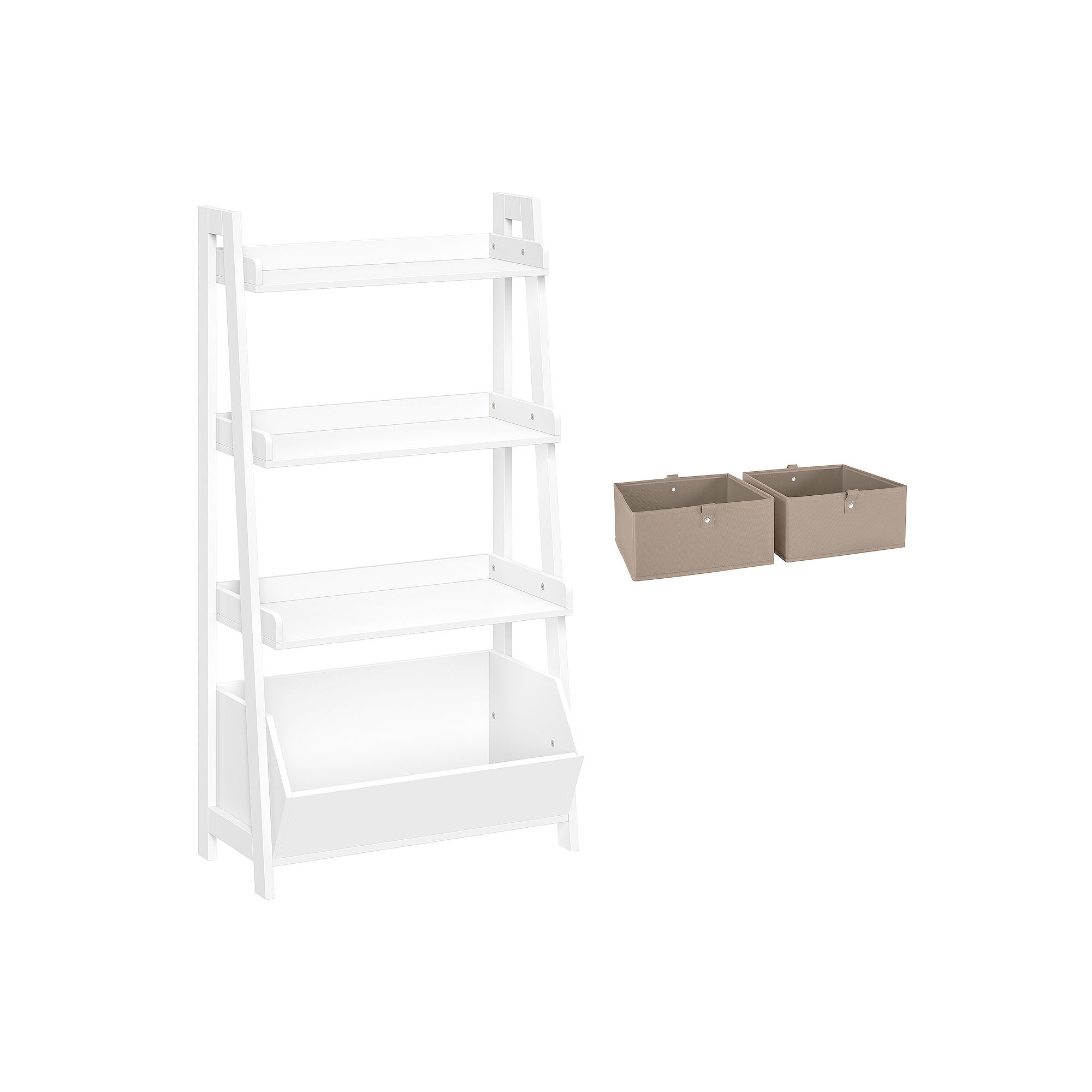 RiverRidge Home Kids 24-in. 4-Tier Ladder Shelf Toy Organizer & 2 Bins, Bro