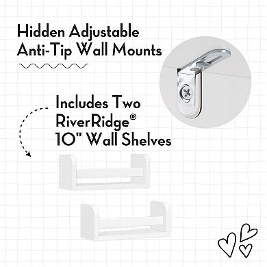RiverRidge Home Kids 3-Tier Ladder Shelf & 2 Floating Bookshelves