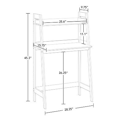 RiverRidge Home Kids Desk with Ladder Shelf Storage & 2 Floating Bookshelves