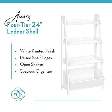 RiverRidge Home Amery 4-Tier Ladder Shelf & Open Storage Organizer