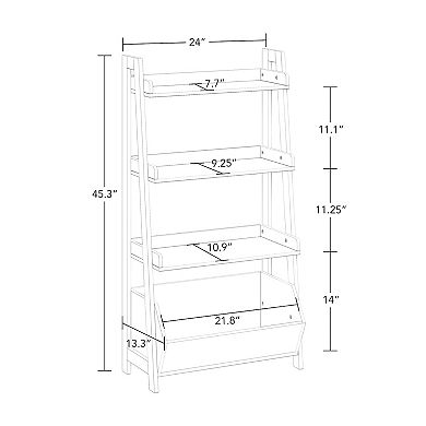 RiverRidge Home Amery 4-Tier Ladder Shelf & Open Storage Organizer