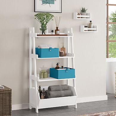 RiverRidge Home Amery 4-Tier Ladder Shelf & Open Storage Organizer