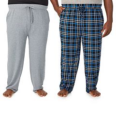 Relaxed Fit Pajama Pants - Dark green/checked - Men