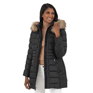 Women's Fleet Street Faux Fur Trimmed Hooded Puffer Coat