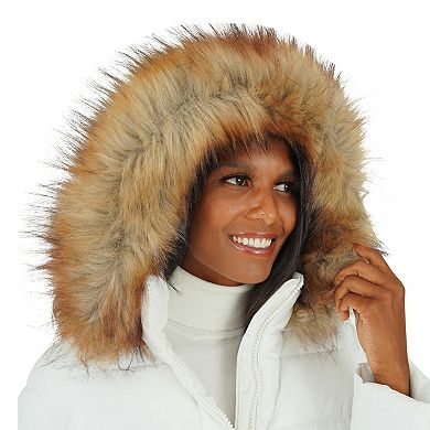 Women's Fleet Street Faux Fur Trimmed Hooded Puffer Coat