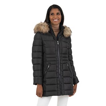 Women's Fleet Street Faux Fur Trimmed Hooded Puffer Coat