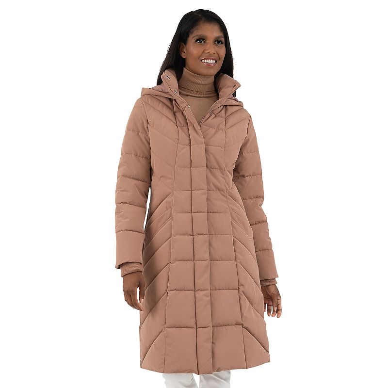 Womens knee outlet length down coat