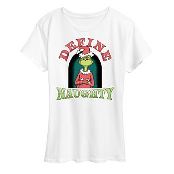 Juniors' Dr. Seuss The Grinch Define Naughty Graphic Tee