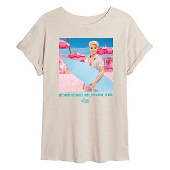 Juniors' Barbie The Movie My Job Is Beach Graphic Tee