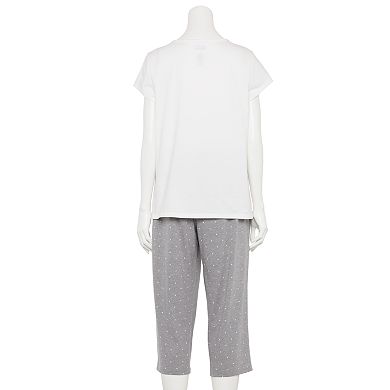 Petite Croft & Barrow® Enjoy, Today Short Sleeve Top & Pajama Pants Sleep Set