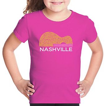 Nashville Guitar - Girl's Word Art T-Shirt