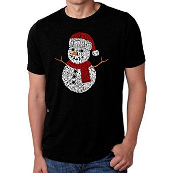 Christmas Snowman - Men's Premium Blend Word Art T-Shirt