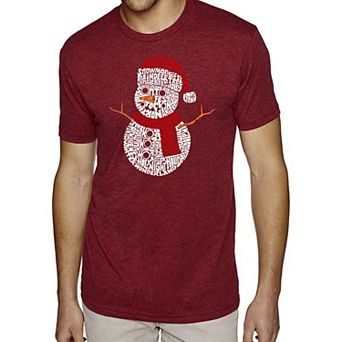 Christmas Snowman - Men's Premium Blend Word Art T-Shirt