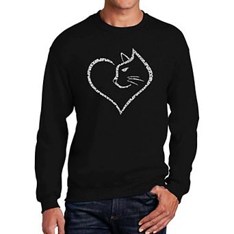 Cat Heart - Men's Word Art Crewneck Sweatshirt