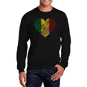 One Love Heart - Men's Word Art Crewneck Sweatshirt