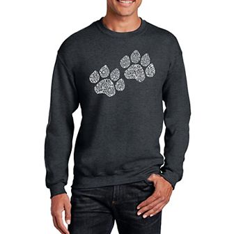 Woof Paw Prints - Mens Word Art Crewneck Sweatshirt
