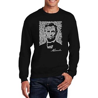 Abraham Lincoln - Gettysburg Address - Mens Word Art Crewneck Sweatshirt