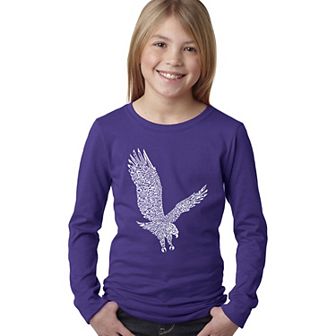 Eagle - Girl's Word Art Long Sleeve