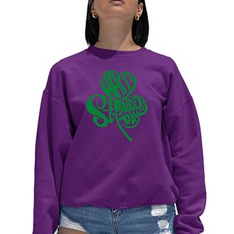 St. Patrick'S Day Shamrock - Women's Word Art Crewneck Sweatshirt