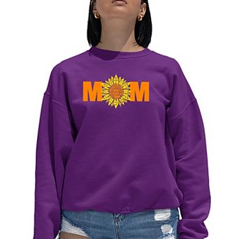 Mom Sunflower - Women's Word Art Crewneck Sweatshirt