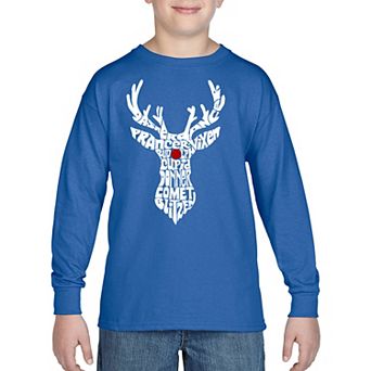 Boy's Word Art Long Sleeve - Santa's Reindeer