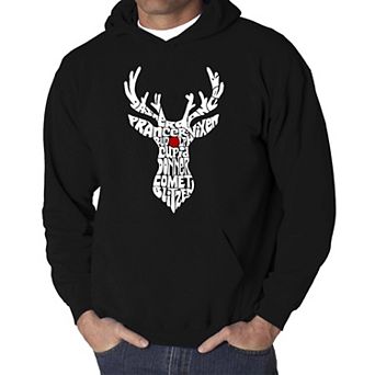 Men's Word Art Hooded Sweatshirt - Santa's Reindeer