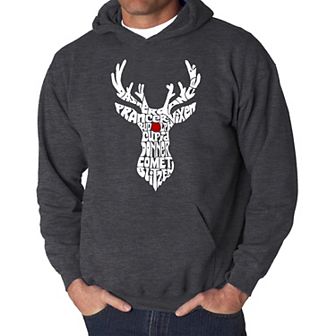 Men's Word Art Hooded Sweatshirt - Santa's Reindeer