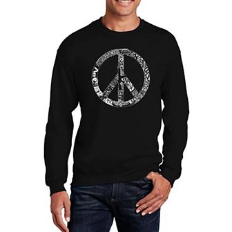 Peace, Love, & Music - Mens Word Art Crewneck Sweatshirt