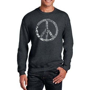 Peace, Love, & Music - Mens Word Art Crewneck Sweatshirt
