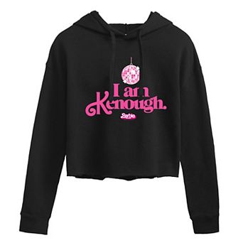 Juniors' Barbie The Movie I Am Kenough Disco Cropped Graphic Hoodie