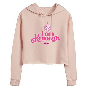 Juniors' Barbie The Movie I Am Kenough Disco Cropped Graphic Hoodie