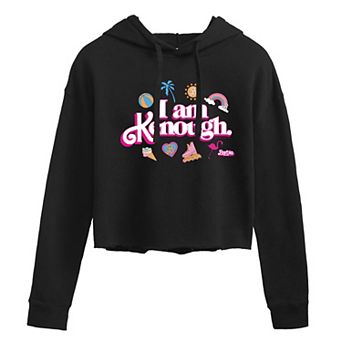 Juniors' Barbie The Movie I Am Kenough Icons Cropped Graphic Hoodie