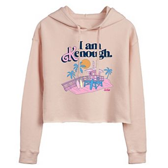 Juniors' Barbie The Movie I Am Kenough Cropped Graphic Hoodie